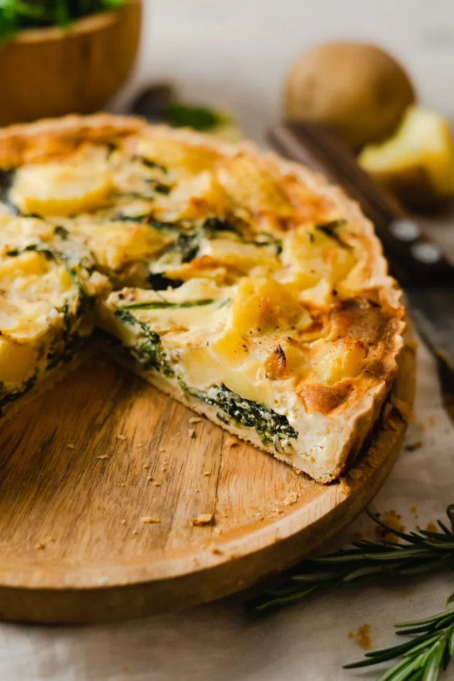 Kräuter Kartoffel Parmesan Quiche