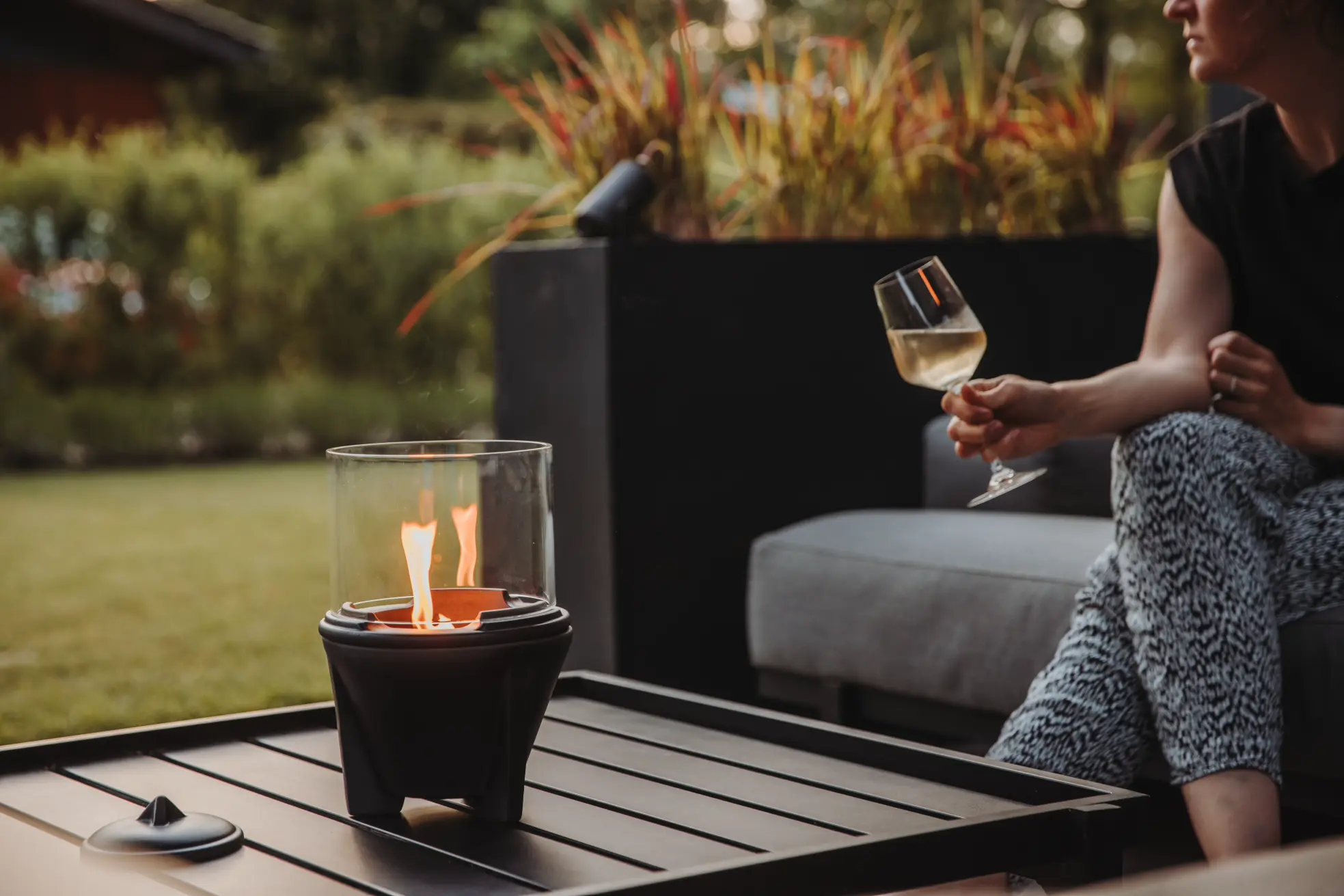 Schmelzfeuer auf der Terrasse