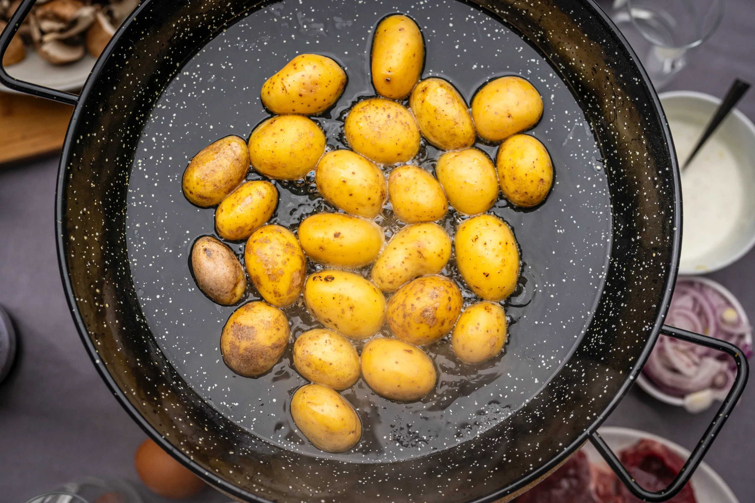 Kartoffel Steak Pfanne mit Dipp