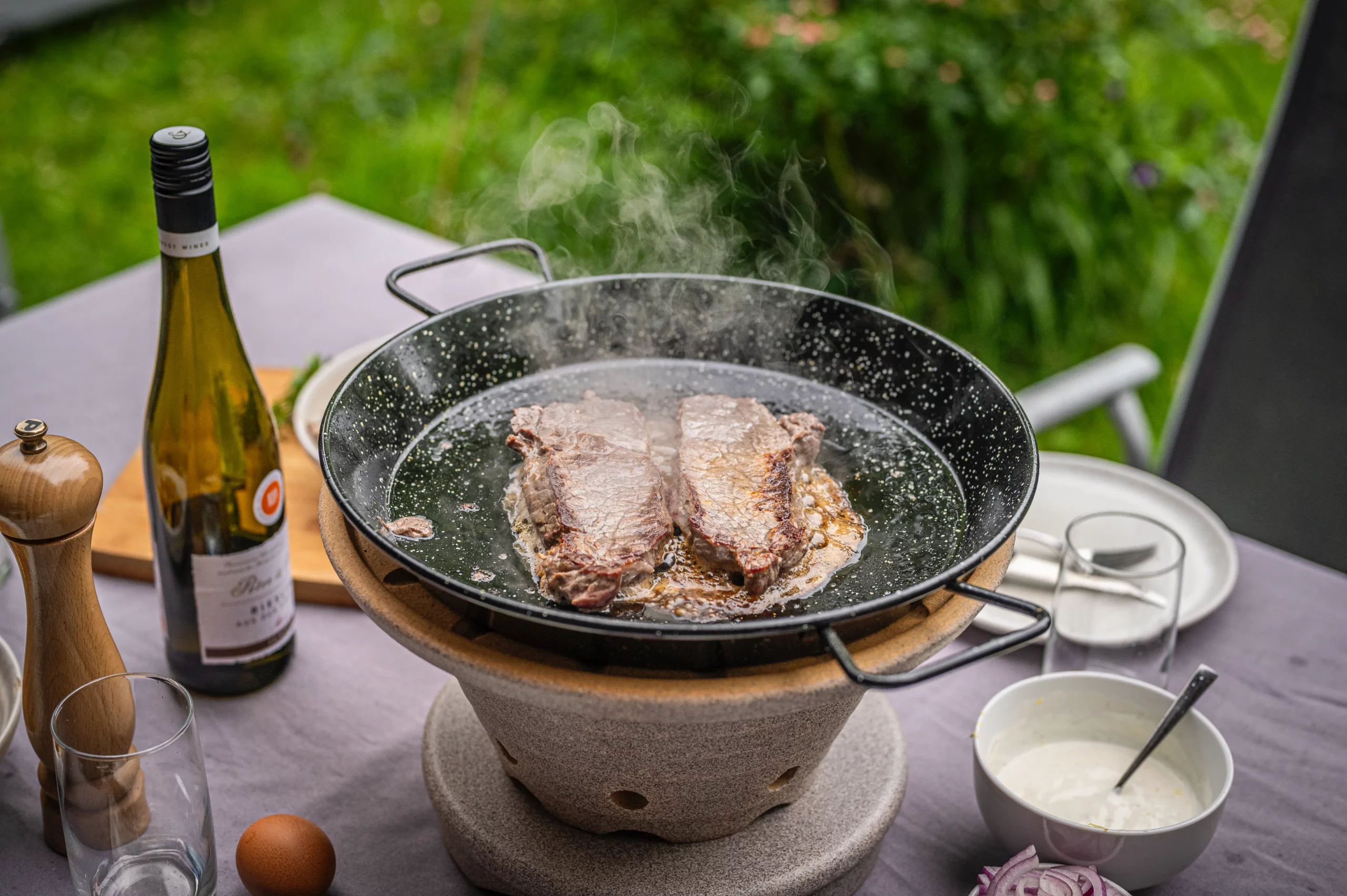 Kartoffel Steak Pfanne mit Dipp