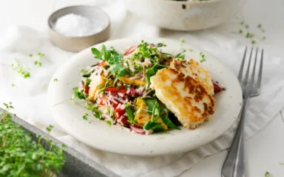 Wildreissalat mit Microgreens und Halloumi – Leichtes Rezept