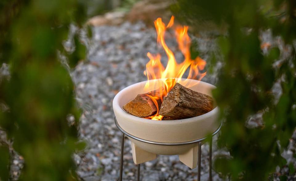 Beukende kleurstof brand Set van vuurschaal met standaard | DENK Keramik